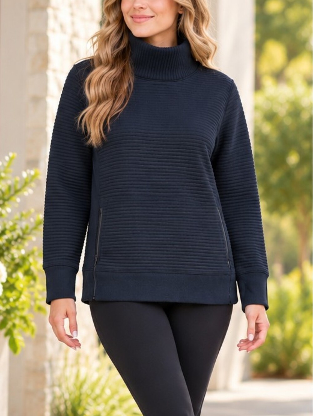 All in Motion Women’s Textured Turtleneck Pullover – Size M